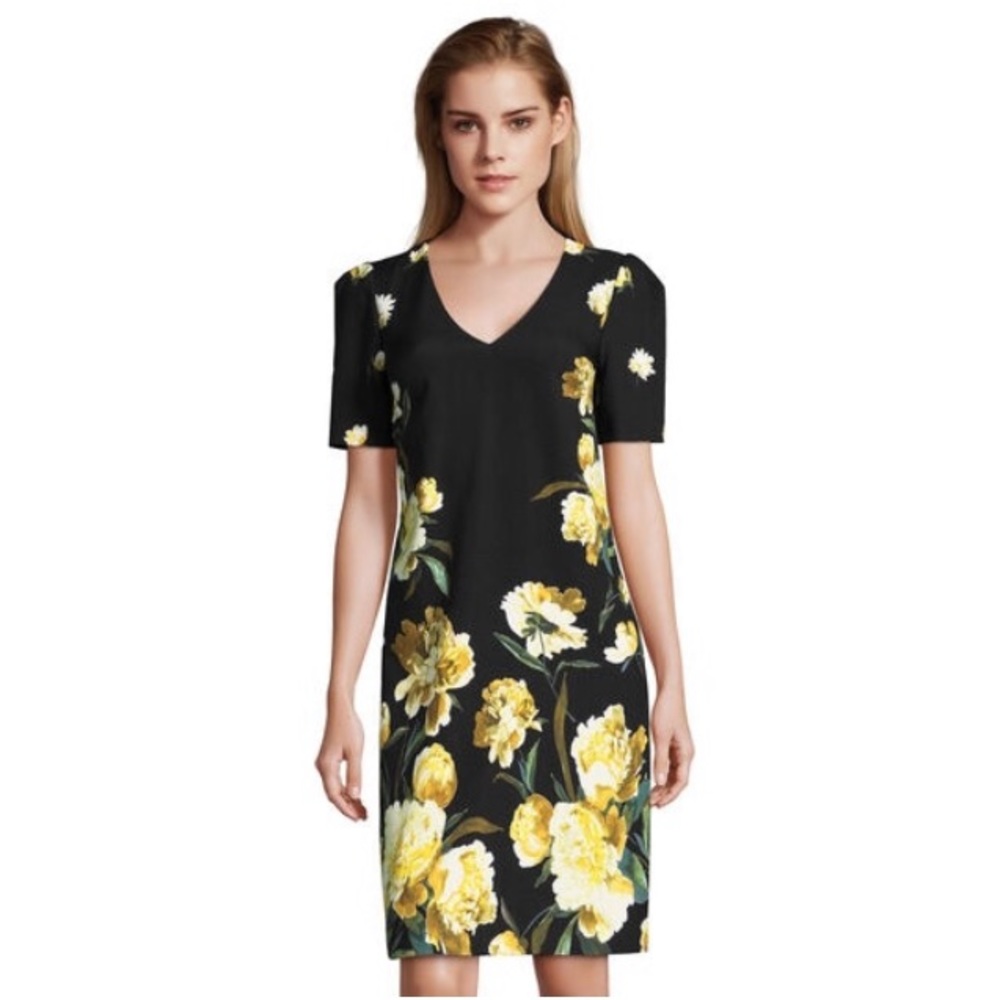 Adrianna Papell | Golden Garden Floral Shift Dress
